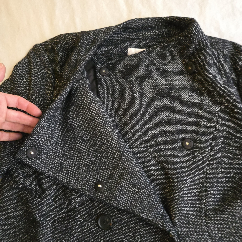 LOFT Dark Gray Tweed Double-Breasted Moto Blazer EB3 - Picture 4 of 15